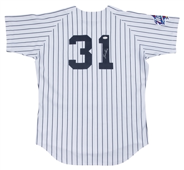 1998 Tim Raines Game Used & Signed New York Yankees Home Jersey With World Series Patch (JSA) 